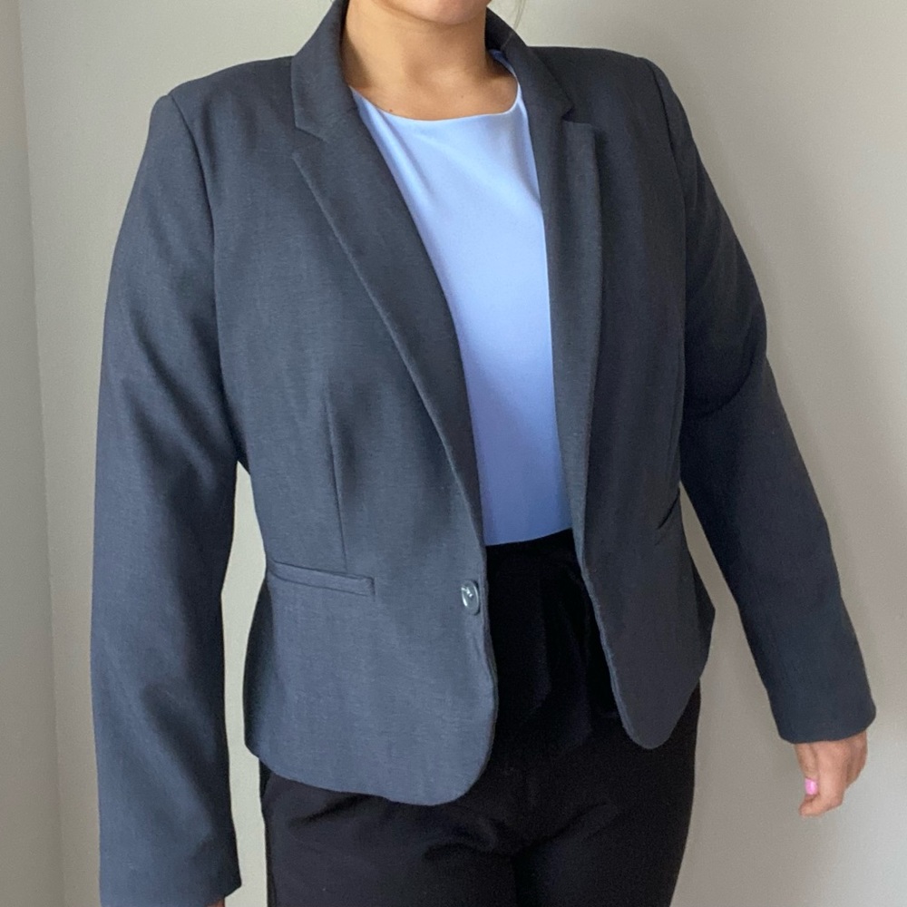 Womens grey blazer- petite large